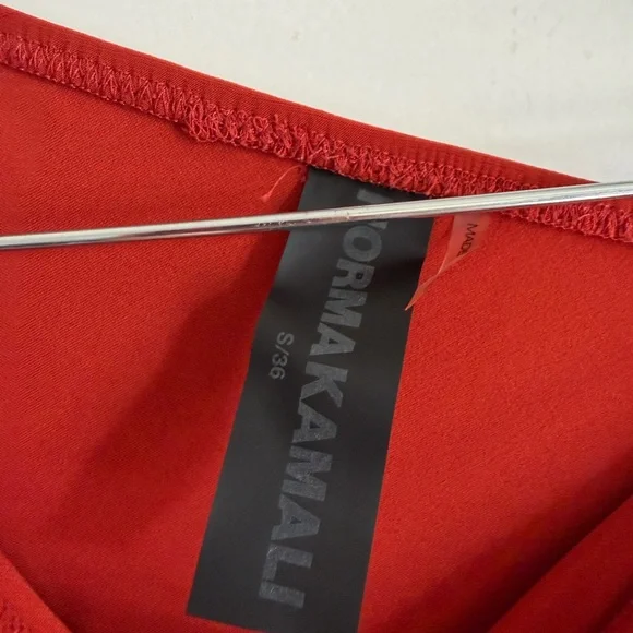 Norma Kamali Red/Orange Cinnamon Diana Gown Midi One Shoulder Dress size S/36 - Picture 9 of 9